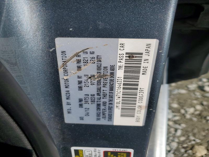 Aukcja sprzedaży 2012 Mazda 3, vin: JM1BL1W71C1646351, numer aukcji: 66110246