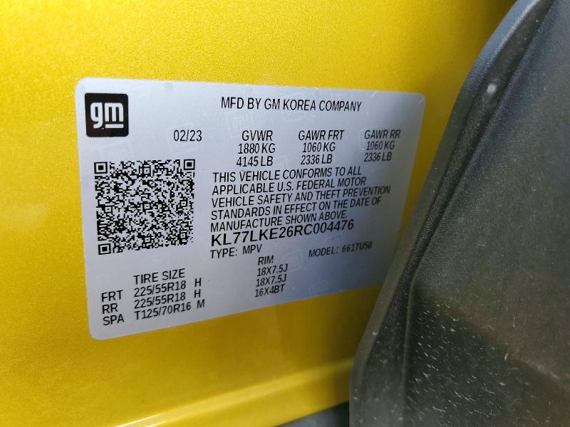 Aukcja sprzedaży 2024 Chevrolet Trax, vin: KL77LKE26RC004476, numer aukcji: 66891856