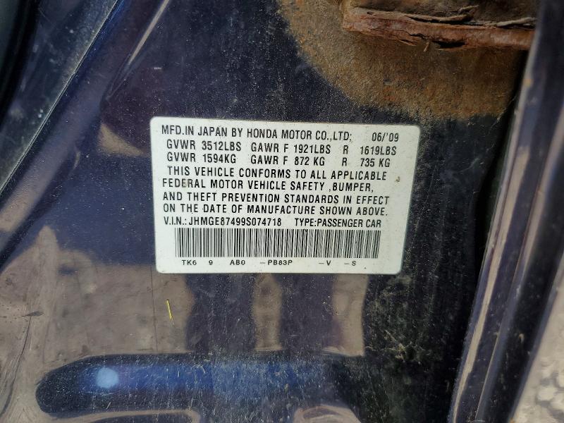 Aukcja sprzedaży 2009 Honda Fit, vin: JHMGE87499S074718, numer aukcji: 66580626