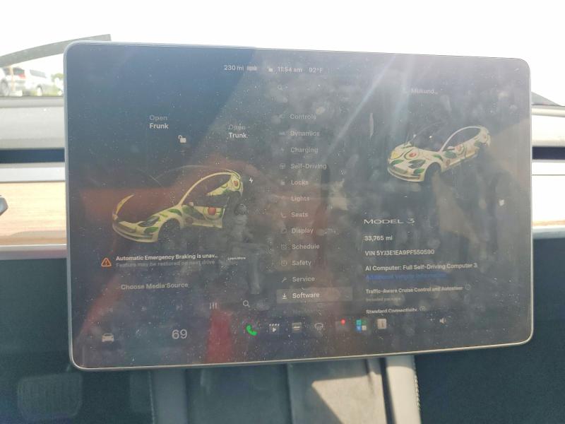 Aukcja sprzedaży 2023 Tesla Model 3, vin: 5YJ3E1EA9PF550590, numer aukcji: 63449456