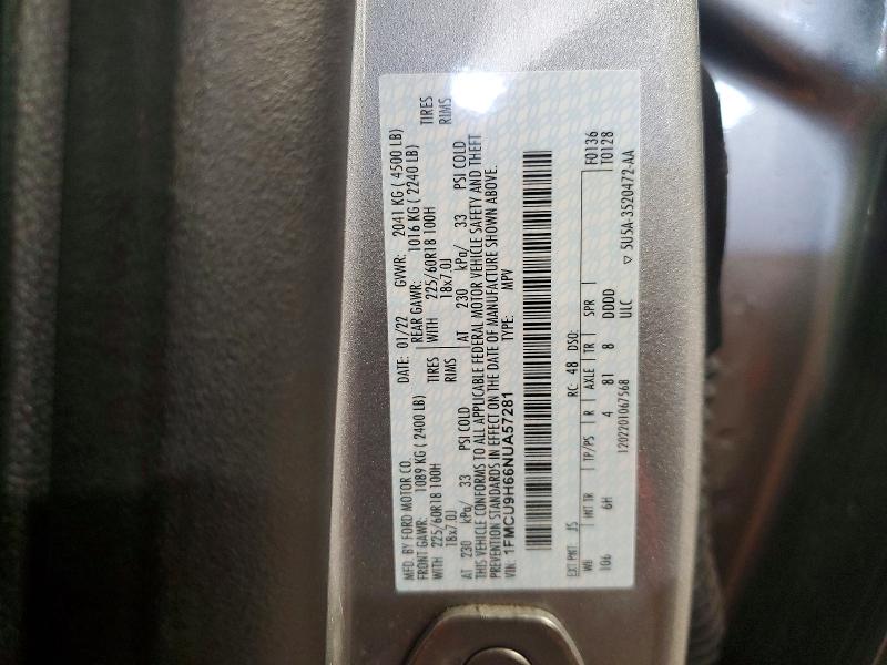 Продажа на аукционе авто 2022 Ford Escape, vin: 1FMCU9H66NUA57281, номер лота: 65631666