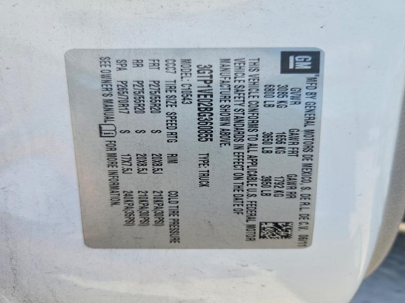 Aukcja sprzedaży 2011 Gmc Sierra, vin: 3GTP1VE02BG360855, numer aukcji: 65056196