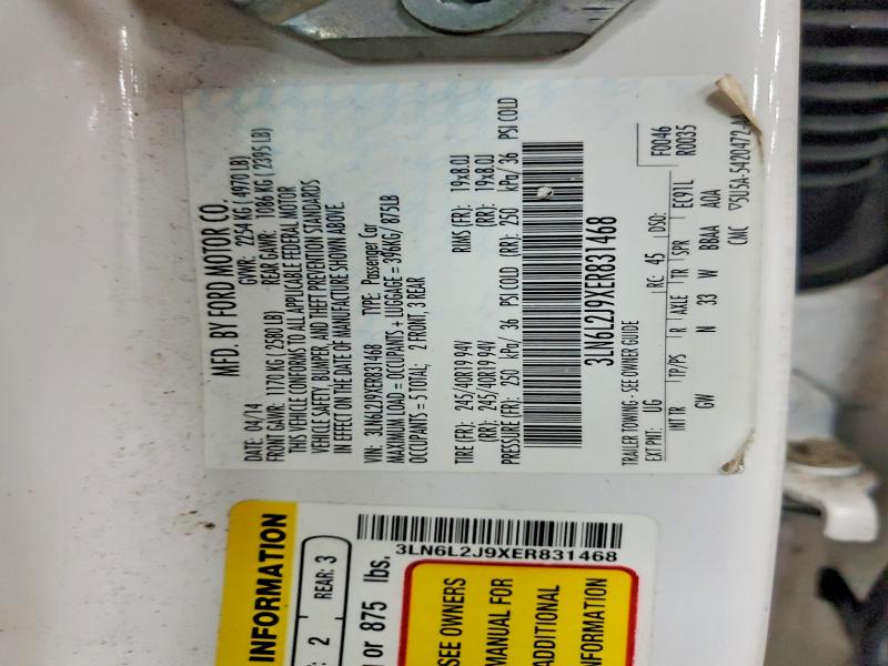 Продажа на аукционе авто 2014 Lincoln Mkz, vin: 3LN6L2J9XER831468, номер лота: 63532566
