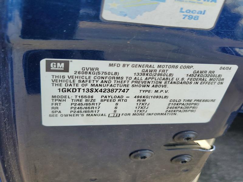Продаж на аукціоні авто 2004 Gmc Envoy, vin: 1GKDT13SX42387747, номер лоту: 66462636