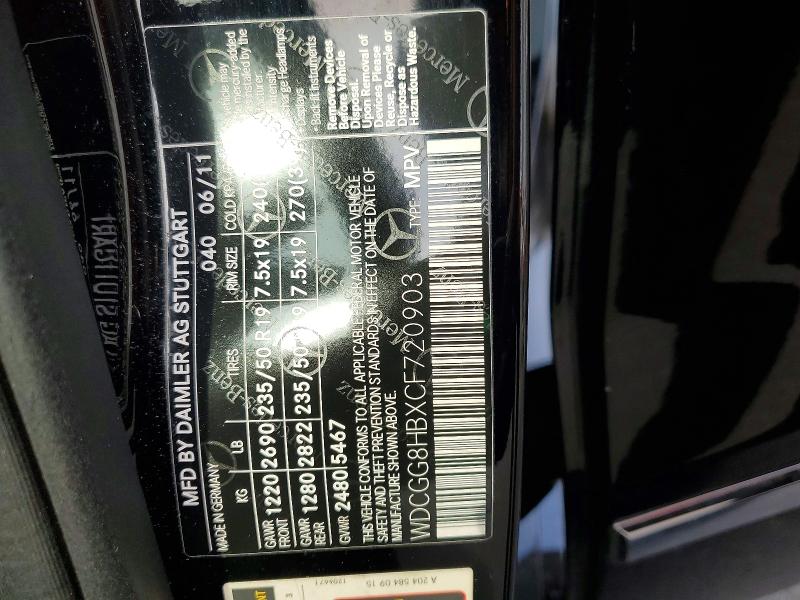 2012 Mercedes-benz Glk მანქანა იყიდება აუქციონზე, vin: WDCGG8HBXCF720903, აუქციონის ნომერი: 65807156
