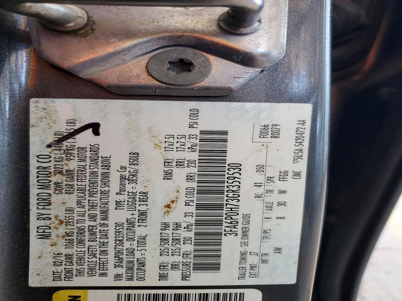 2016 Ford Fusion მანქანა იყიდება აუქციონზე, vin: 3FA6P0H73GR359530, აუქციონის ნომერი: 64045166