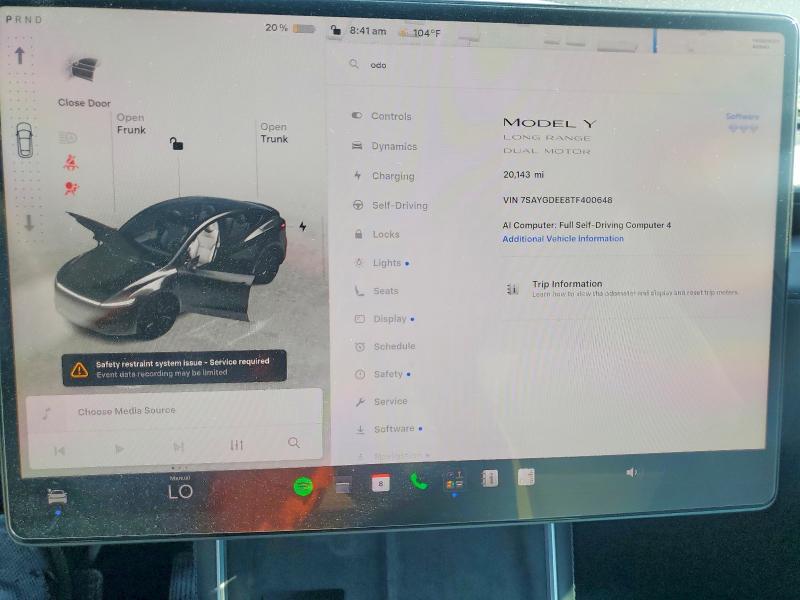 Продаж на аукціоні авто 2026 Tesla Model Y, vin: 7SAYGDEE8TF400648, номер лоту: 63710256