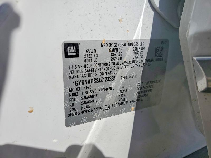 65441466 :رقم المزاد ، 1GYKNARS3JZ123335 vin ، 2018 Cadillac Xt5 مزاد بيع