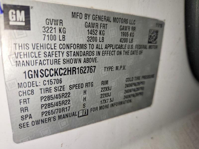 Aukcja sprzedaży 2017 Chevrolet Tahoe, vin: 1GNSCCKC2HR162767, numer aukcji: 66472486