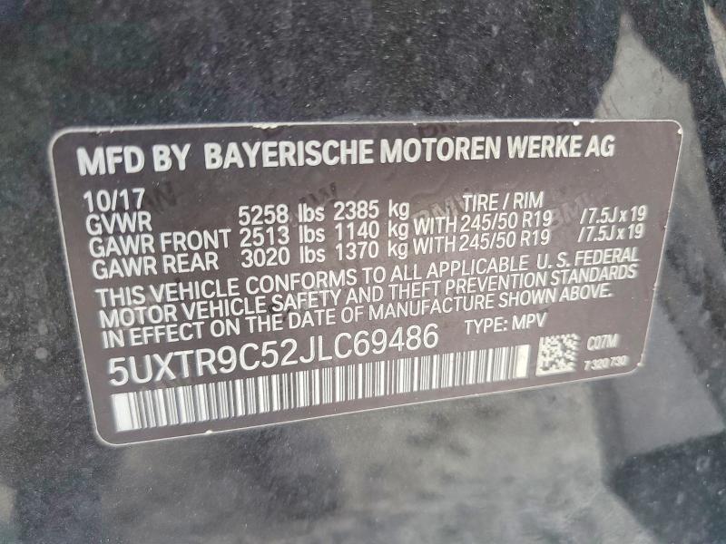 Aukcja sprzedaży 2018 Bmw X3, vin: 5UXTR9C52JLC69486, numer aukcji: 64901666