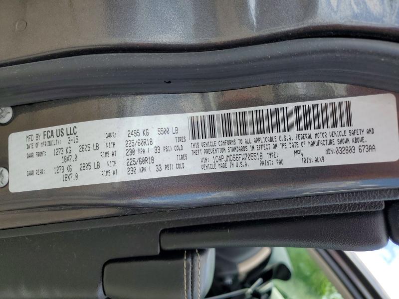 Продажа на аукционе авто 2015 Jeep Cherokee, vin: 1C4PJMDS6FW705518, номер лота: 66465206