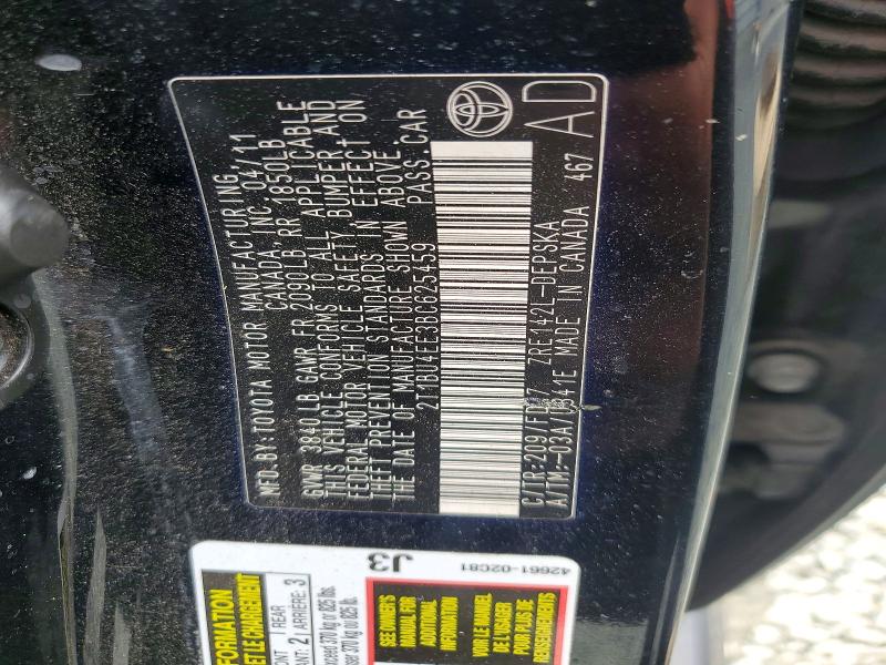 63734446 :رقم المزاد ، 2T1BU4EE3BC625459 vin ، 2011 Toyota Corolla مزاد بيع