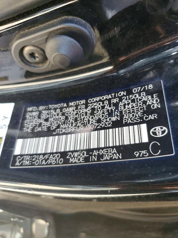 Продажа на аукционе авто 2018 Toyota Prius, vin: JTDKBRFU9J3072932, номер лота: 63806436