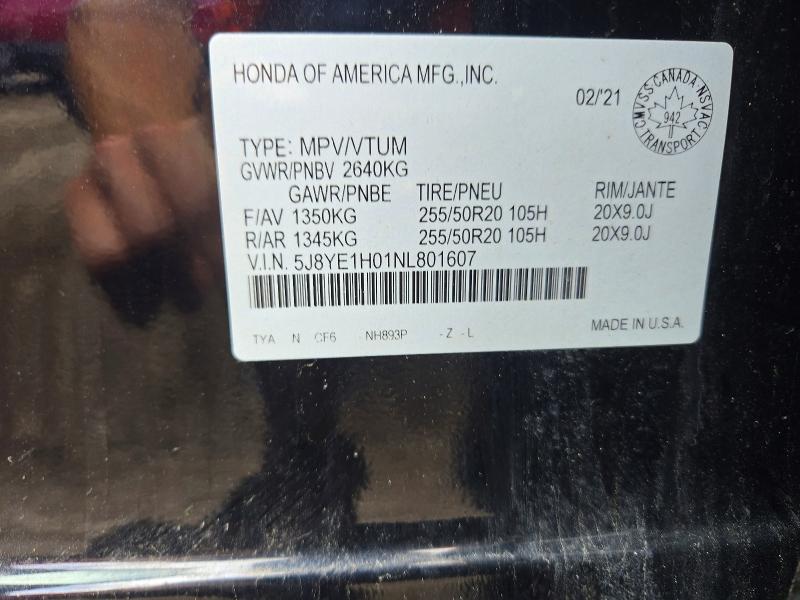 Aukcja sprzedaży 2022 Acura Mdx, vin: 5J8YE1H01NL801607, numer aukcji: 66406736