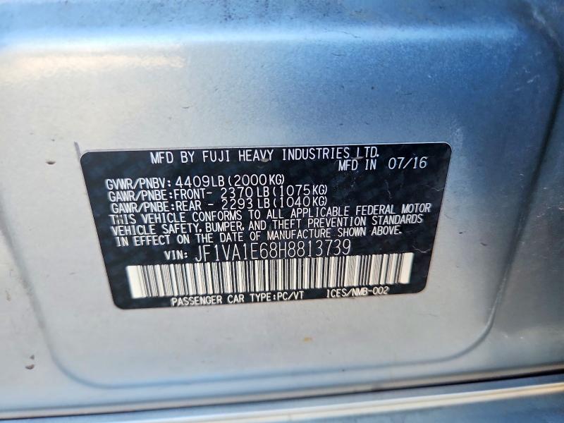 Aukcja sprzedaży 2017 Subaru Wrx, vin: JF1VA1E68H8813739, numer aukcji: 66464386