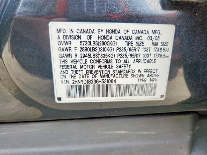 Продажа на аукционе авто 2006 Acura Mdx, vin: 2HNYD18236H531064, номер лота: 67013126