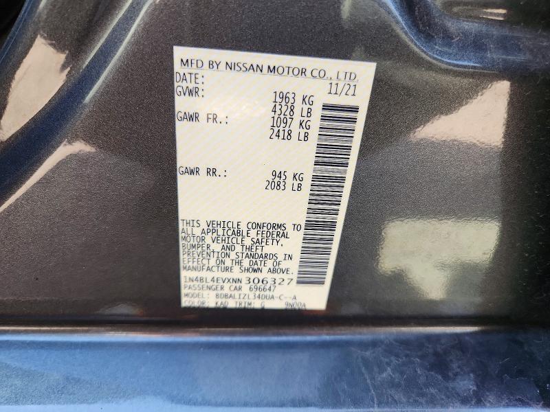 Продажа на аукционе авто 2022 Nissan Altima, vin: 1N4BL4EVXNN306327, номер лота: 66556836
