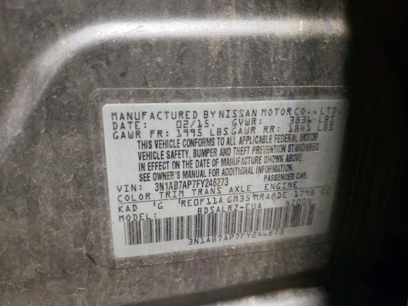 Aukcja sprzedaży 2015 Nissan Sentra, vin: 3N1AB7AP7FY246273, numer aukcji: 64110296