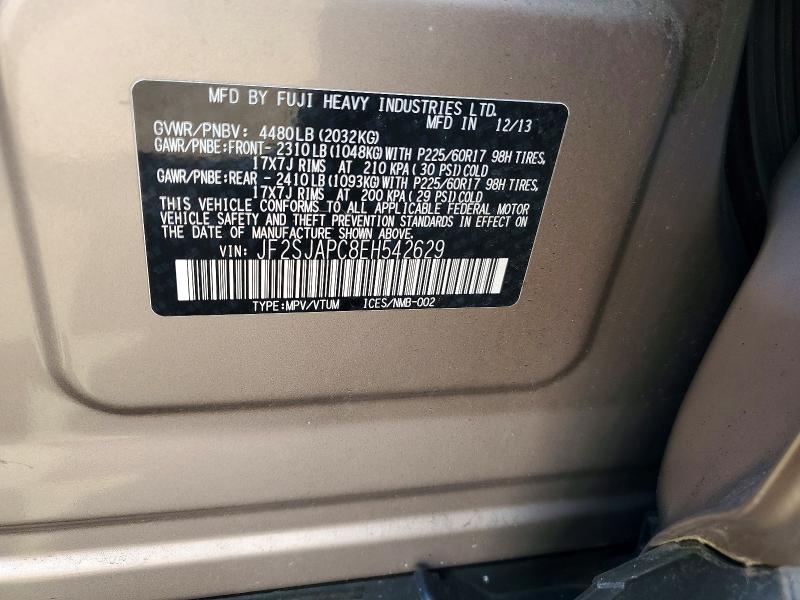 Продаж на аукціоні авто 2014 Subaru Forester, vin: JF2SJAPC8EH542629, номер лоту: 66265706