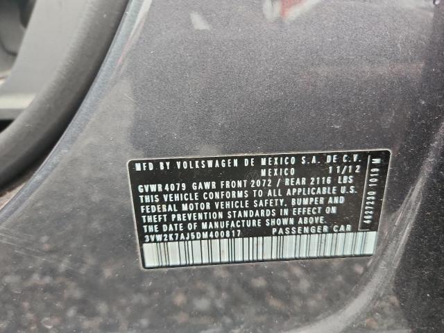 2013 Volkswagen Jetta მანქანა იყიდება აუქციონზე, vin: 3VW2K7AJ5DM400817, აუქციონის ნომერი: 64232786