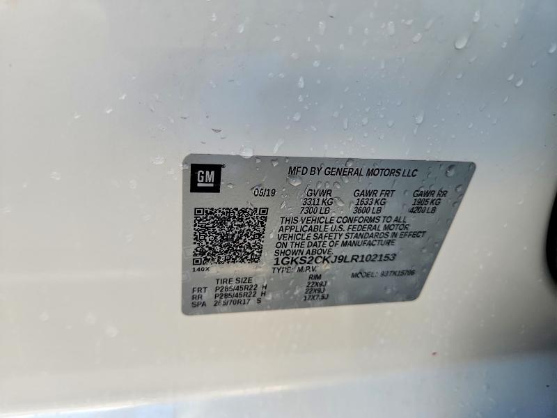 65939916 :رقم المزاد ، 1GKS2CKJ9LR102153 vin ، 2020 Gmc Yukon مزاد بيع