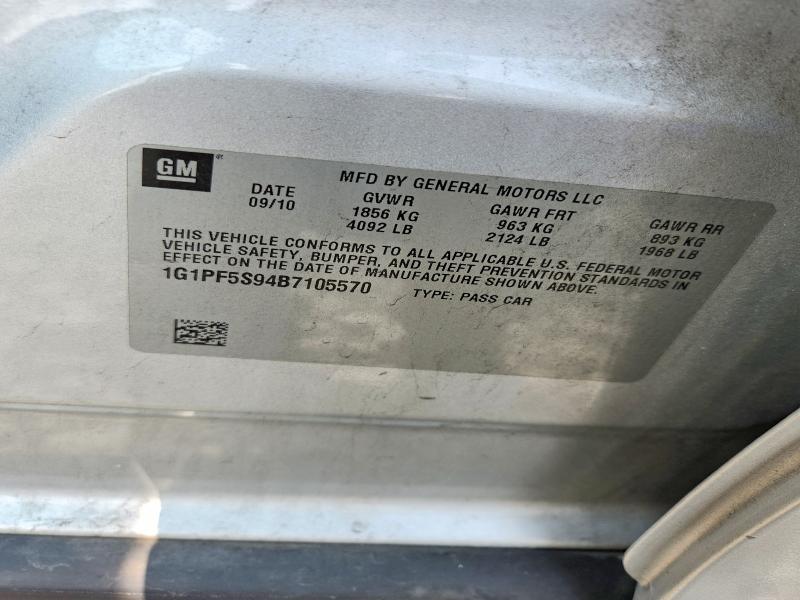 64583906 :رقم المزاد ، 1G1PF5S94B7105570 vin ، 2011 Chevrolet Cruze مزاد بيع