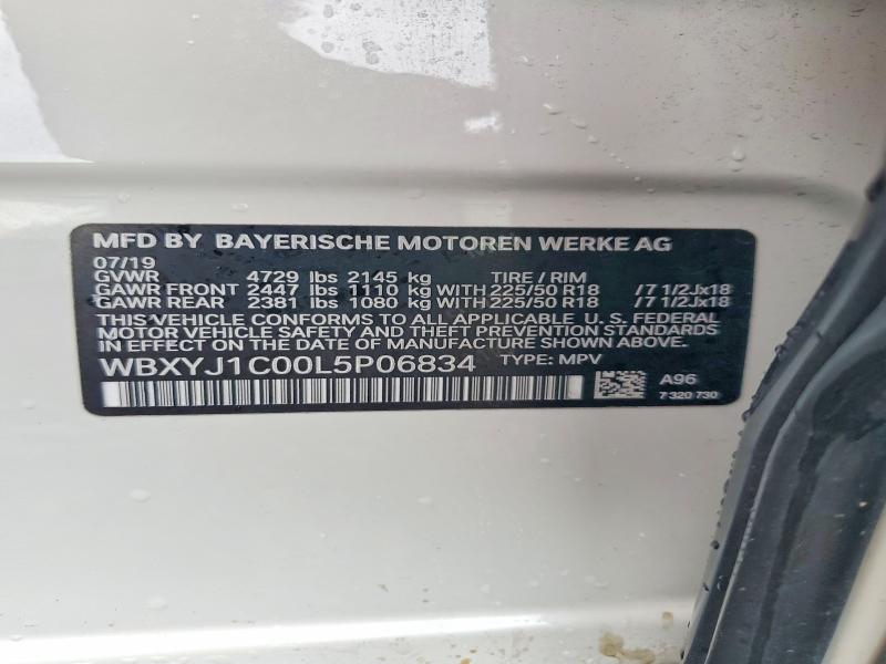 65913286 :رقم المزاد ، WBXYJ1C00L5P06834 vin ، 2020 Bmw X2 مزاد بيع