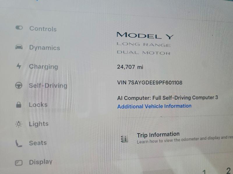 Aukcja sprzedaży 2023 Tesla Model Y, vin: 7SAYGDEE9PF601108, numer aukcji: 66185976