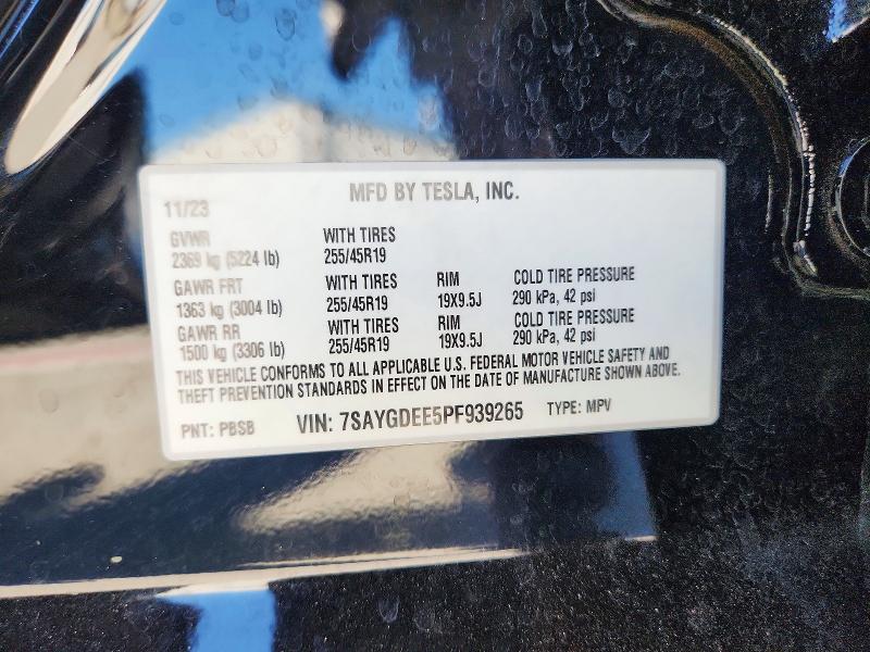 Aukcja sprzedaży 2023 Tesla Model Y, vin: 7SAYGDEE5PF939265, numer aukcji: 64565026