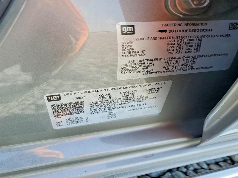 Aukcja sprzedaży 2025 Gmc Sierra, vin: 3GTUUDED5SG281641, numer aukcji: 65614476