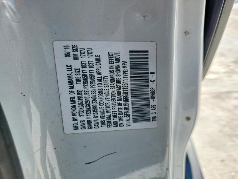 Aukcja sprzedaży 2016 Honda Odyssey, vin: 5FNRL5H66GB112611, numer aukcji: 63201426