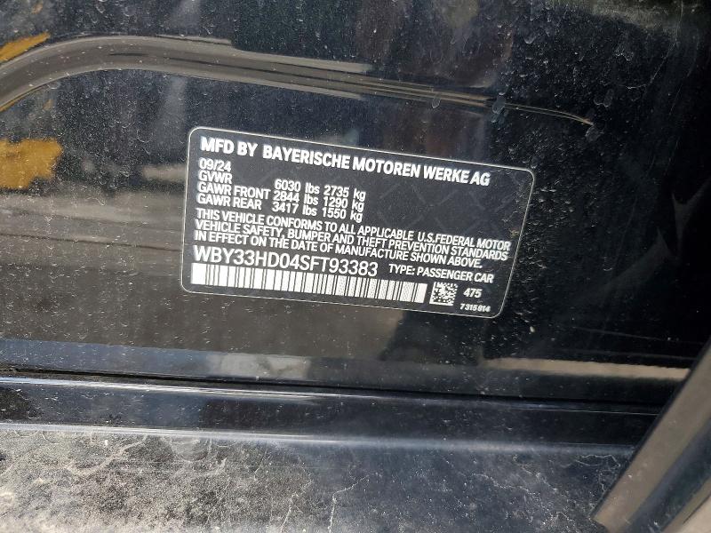 Aukcja sprzedaży 2025 Bmw I4, vin: WBY33HD04SFT93383, numer aukcji: 63518416