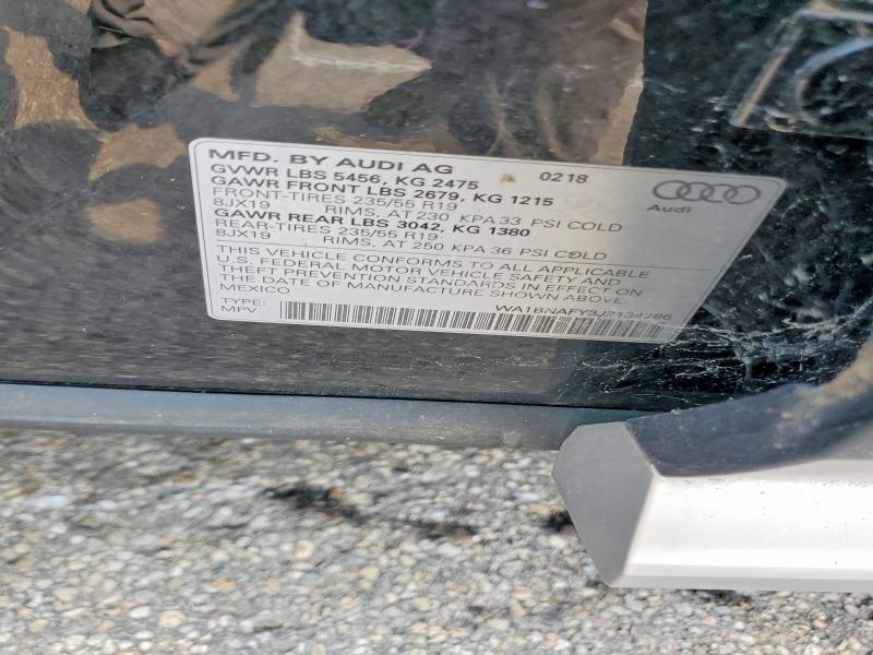 Продаж на аукціоні авто 2018 Audi Q5, vin: WA1BNAFY3J2134286, номер лоту: 64021236