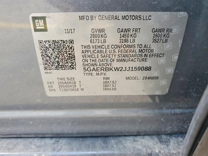 Aukcja sprzedaży 2018 Buick Enclave, vin: 5GAERBKW2JJ159088, numer aukcji: 66726906