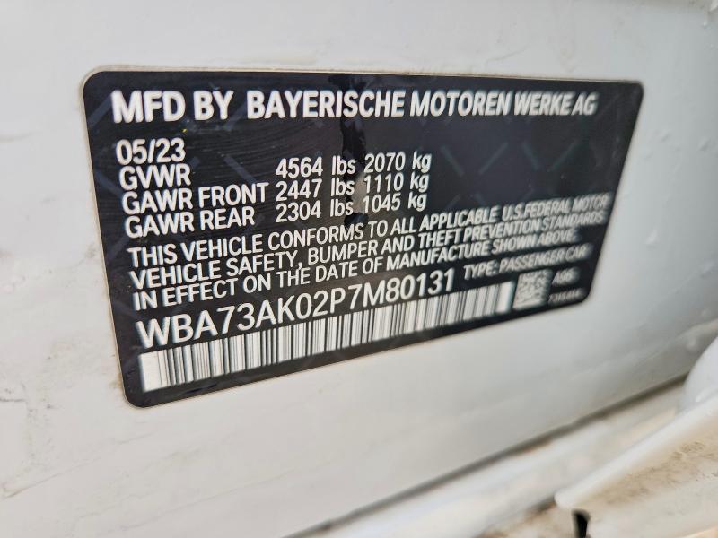 63865996 :رقم المزاد ، WBA73AK02P7M80131 vin ، 2023 Bmw 228xi مزاد بيع