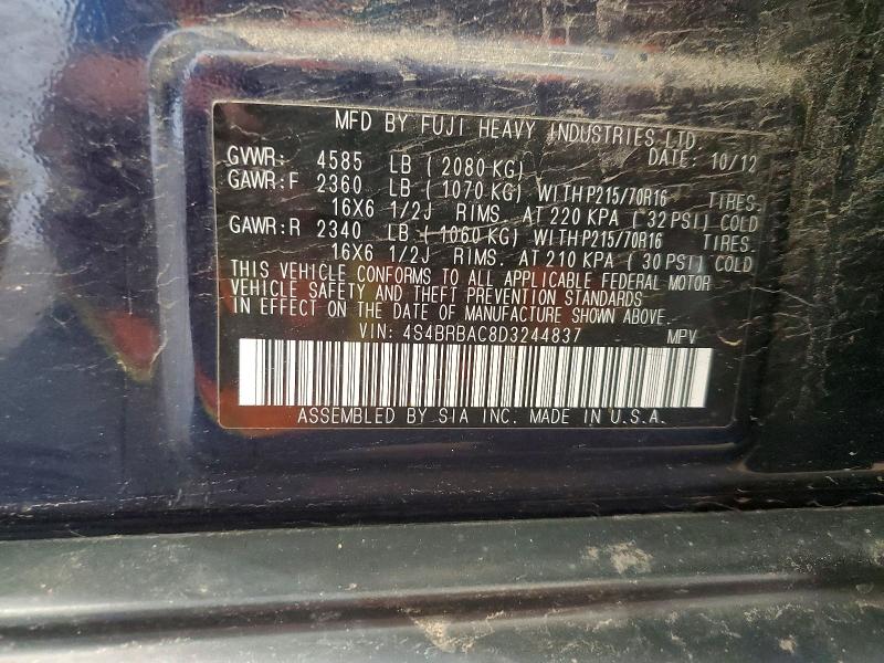 Aukcja sprzedaży 2013 Subaru Outback, vin: 4S4BRBAC8D3244837, numer aukcji: 66750816