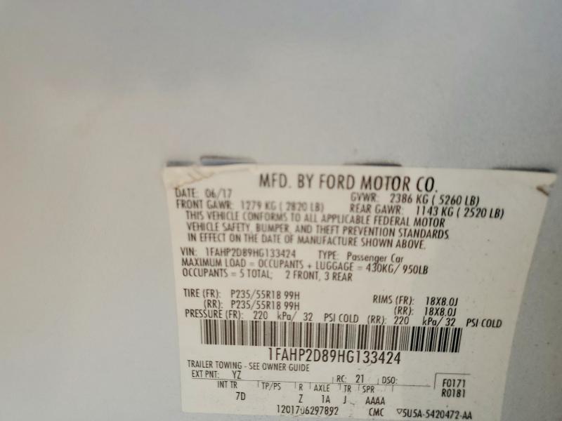 Продаж на аукціоні авто 2017 Ford Taurus, vin: 1FAHP2D89HG133424, номер лоту: 67022586