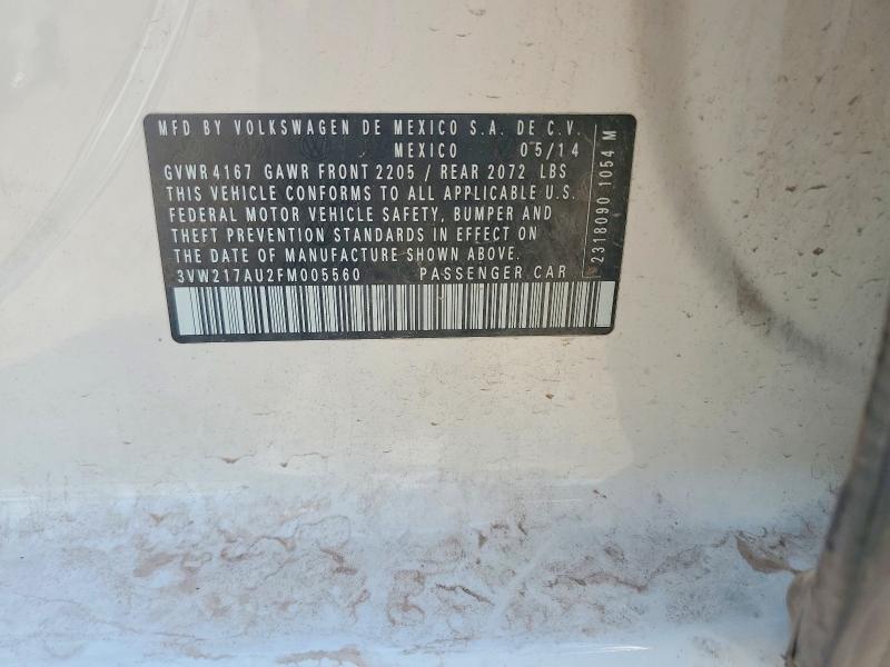 Продаж на аукціоні авто 2015 Volkswagen Golf, vin: 3VW217AU2FM005560, номер лоту: 65658906