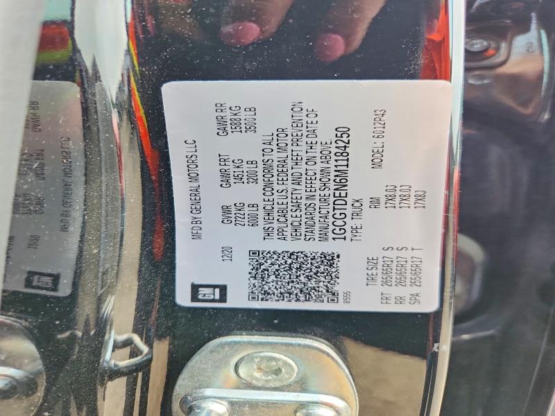 63816516 :رقم المزاد ، 1GCGTDEN6M1184250 vin ، 2021 Chevrolet Colorado مزاد بيع