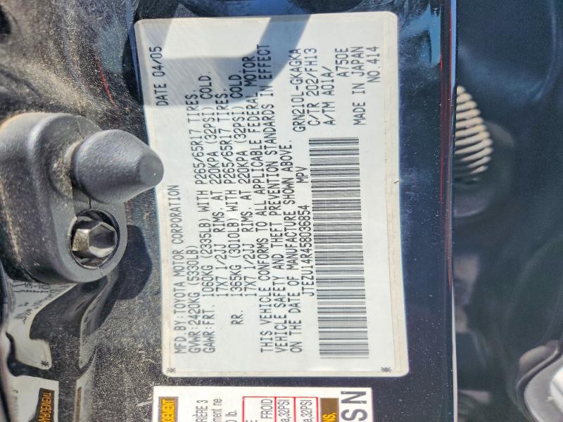 Aukcja sprzedaży 2005 Toyota 4runner, vin: JTEZU14R458036854, numer aukcji: 64107906