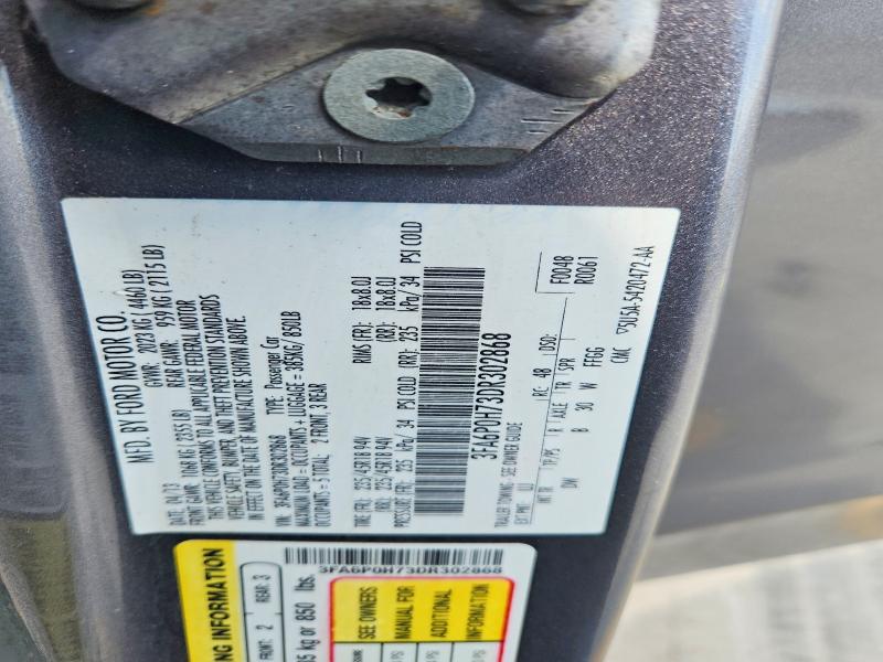 2013 Ford Fusion მანქანა იყიდება აუქციონზე, vin: 3FA6P0H73DR302868, აუქციონის ნომერი: 66124036