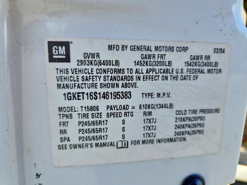 Продажа на аукционе авто 2004 Gmc Envoy, vin: 1GKET16S146195383, номер лота: 66503456