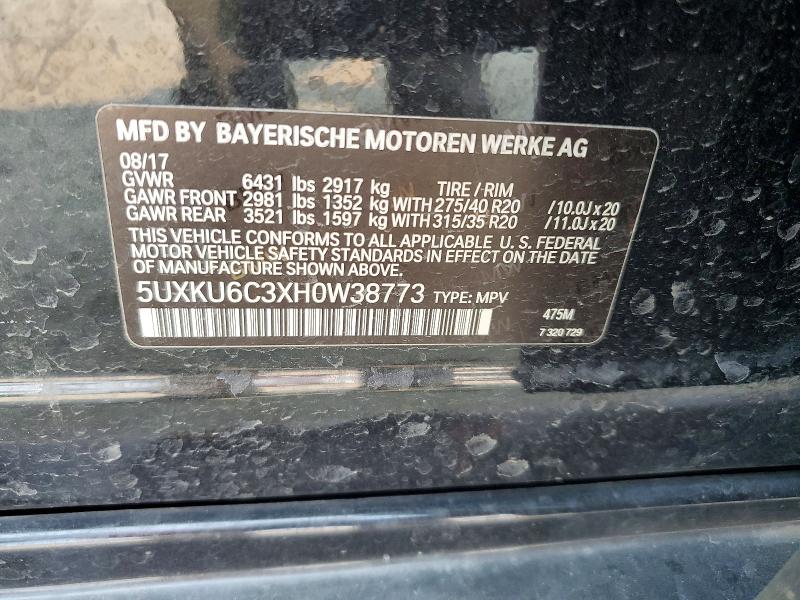 Aukcja sprzedaży 2017 Bmw X6, vin: 5UXKU6C3XH0W38773, numer aukcji: 64014906