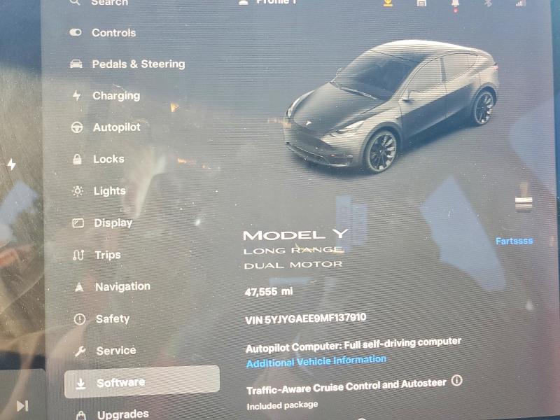 Aukcja sprzedaży 2021 Tesla Model Y, vin: 5YJYGAEE9MF137910, numer aukcji: 63259846