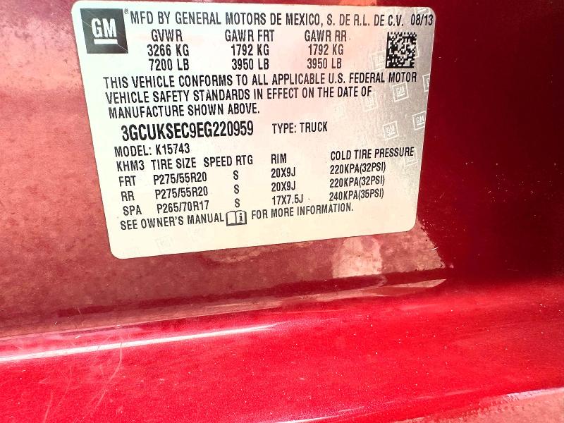 2014 Chevrolet Silverado მანქანა იყიდება აუქციონზე, vin: 3GCUKSEC9EG220959, აუქციონის ნომერი: 64318016