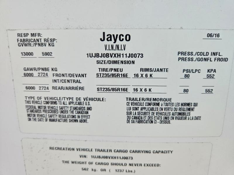 Auction sale of the 2017 Jayco Jay Flight Bungalow, vin: 1UJBJ0BVXH11J0073, lot number: 64437326