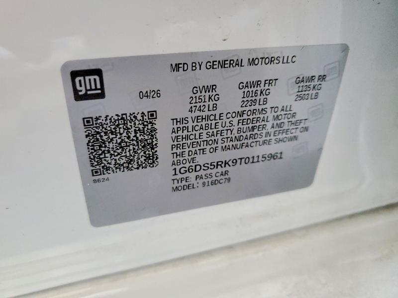 66658646 :رقم المزاد ، 1G6DS5RK9T0115961 vin ، 2026 Cadillac Ct5 مزاد بيع