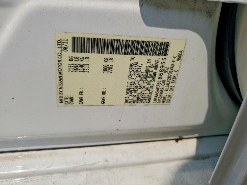 2011 Nissan Maxima მანქანა იყიდება აუქციონზე, vin: 1N4AA5AP2BC868955, აუქციონის ნომერი: 64256566