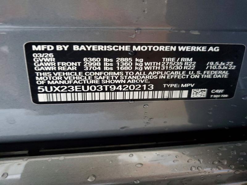 66565836 :رقم المزاد ، 5UX23EU03T9420213 vin ، 2026 Bmw X5 مزاد بيع