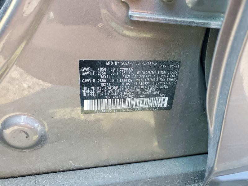 Aukcja sprzedaży 2021 Subaru Outback, vin: 4S4BTANC9M3186968, numer aukcji: 66573216